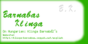 barnabas klinga business card